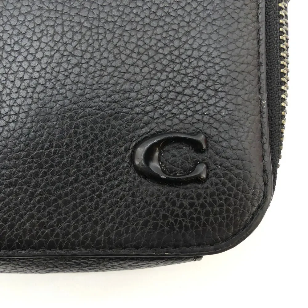 Coach Charter Slim Crossbody Bag Leather Black w/ Detachable Round Coin Purse